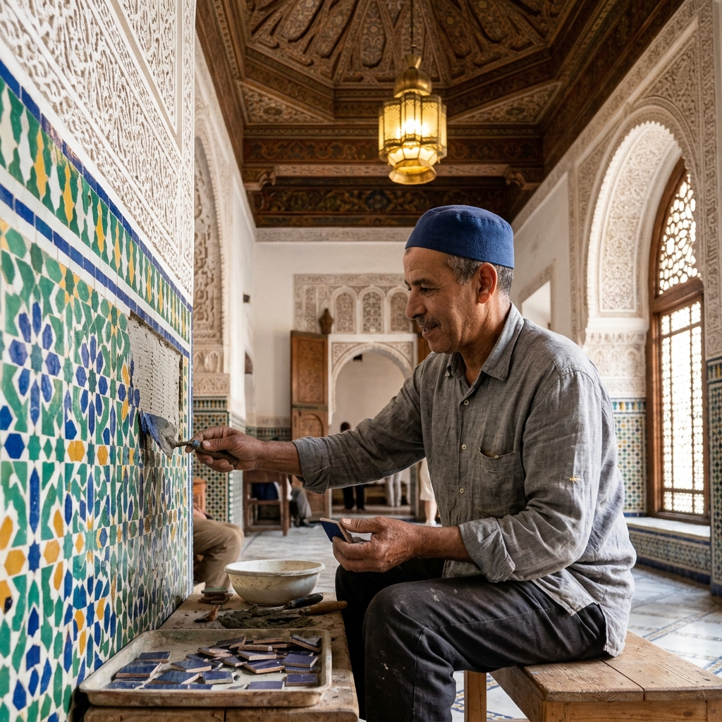 الجبس والزليج والرخام